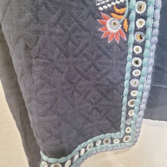 Zara Womens Sweater Med Ribbed Gray Embroidered Sequined NWT - Picture 9 of 9